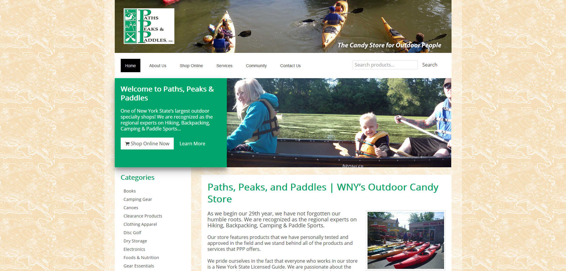 Retail Outdoor Adventure Store Site Buffalo Web